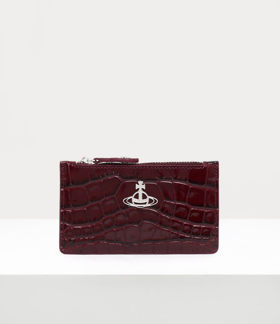 Vivienne Westwood Slim Long Card Holder in BURGUNDY